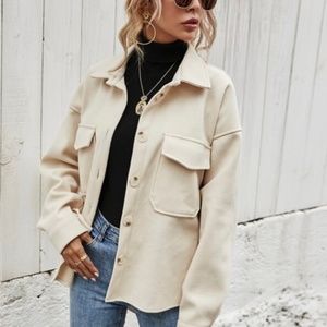 Flap Pocket Coat Shirt Jacket